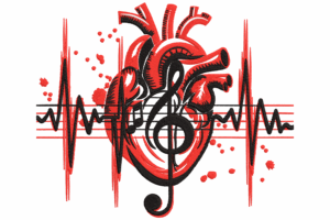Musical Heartbeat Embroidery Design