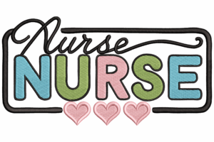 Nurse Text Embroidery Design