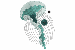 Ocean Jellyfish Embroidery Design