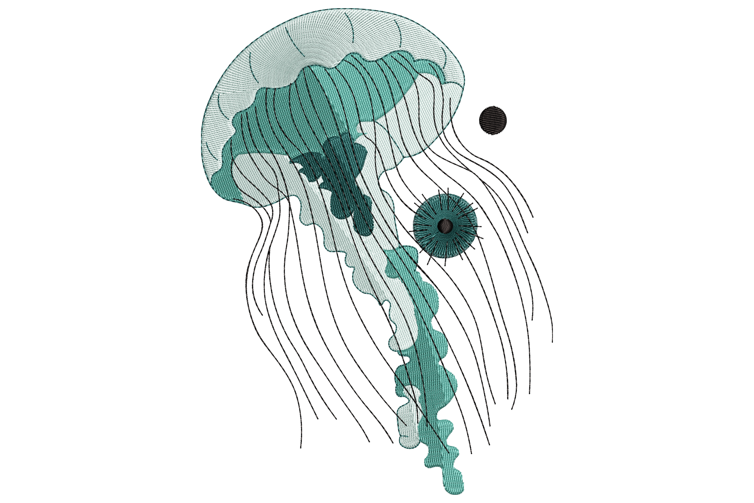Ocean Jellyfish Embroidery Design