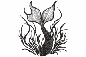 Ocean Mermaid Tail Machine Embroidery Design