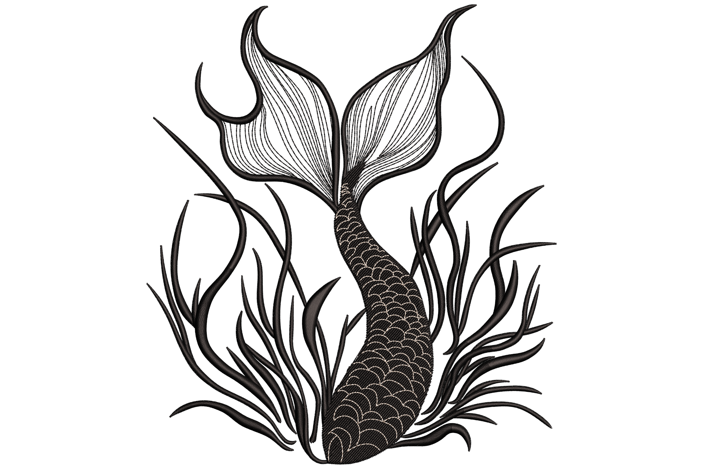 Ocean Mermaid Tail Machine Embroidery Design