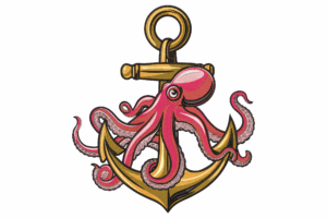 Octopus & Anchor Embroidery Design