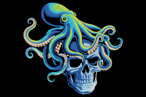 Octopus Skull Embroidery Design