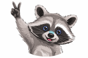 Peaceful Raccoon Embroidery Design