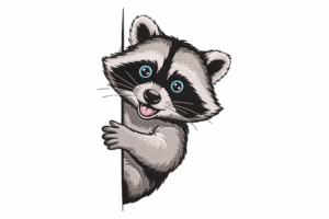 Peeking Raccoon Embroidery Design