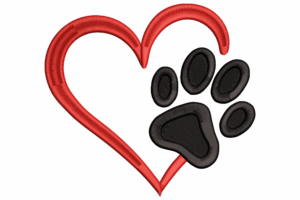 Pet Love Outline Pattern Embroidery Design