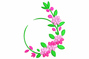 Pink Flower Frame Embroidery Design