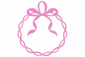 Pink Ribbon Frame Embroidery Design