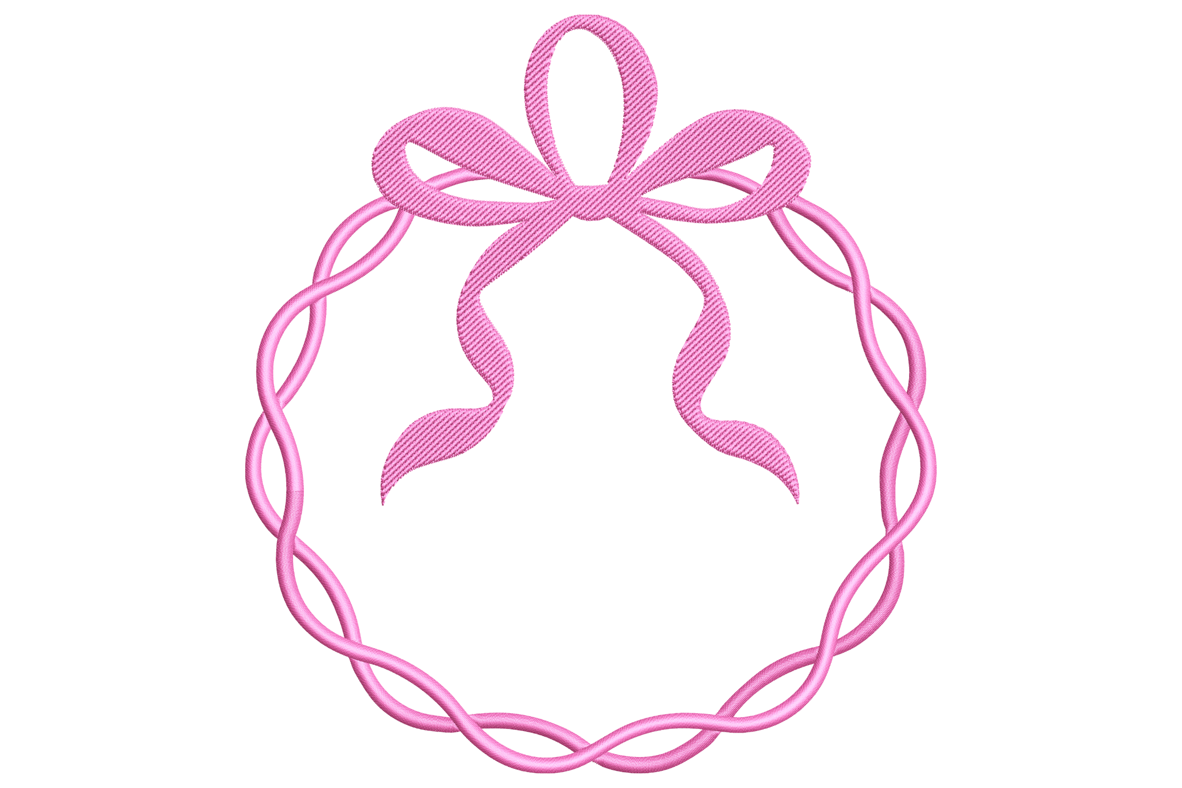 Pink Ribbon Frame Embroidery Design