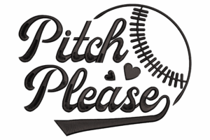 Pitch Please Embroidery Design