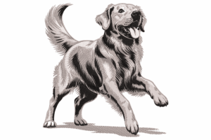 Playful Golden Retriever Embroidery Design