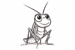 Playful Grasshopper Embroidery Design