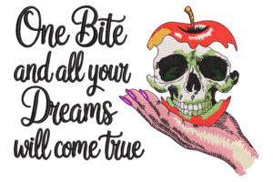 Poison Apple Skull Embroidery Design