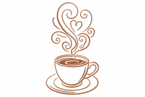 Premium Coffee Cup Embroidery Design