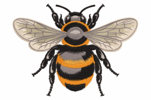 Premium Cute Bumblebee Embroidery Design