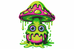 Premium Dripping Mushroom Embroidery Design