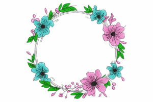 Premium Floral Wreath Machine Embroidery Design