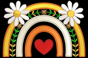 Premium Heart-Shaped Rose Embroidery Design