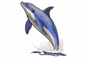 Premium Jumping Dolphin Machine Embroidery Design