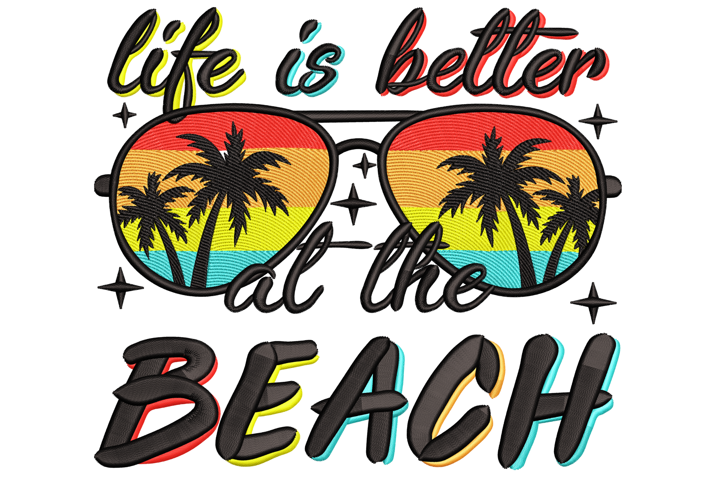 Premium Life is Better at the Beach Embroidery Design