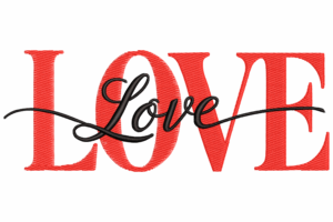 Premium Love Embroidery Design