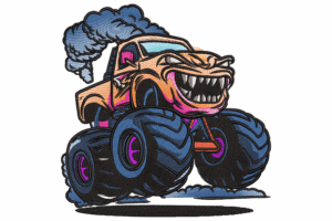 Premium Monster Truck Machine Embroidery Design