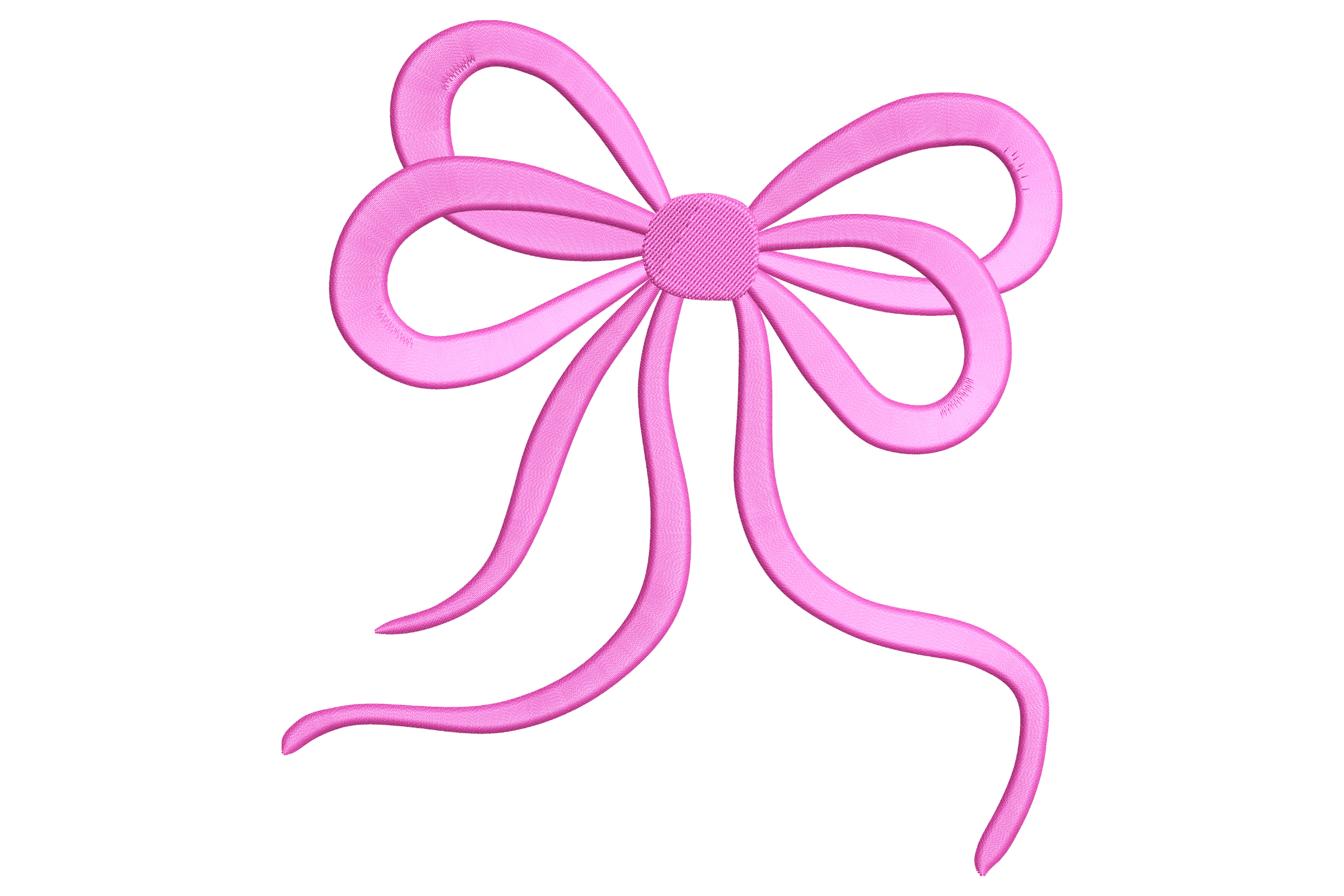 Premium Pink Ribbon Bow Embroidery Design