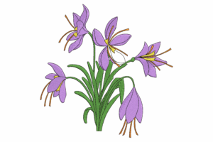 Purple Wild Crocus Embroidery Design