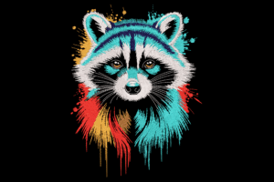 Raccoon Face Embroidery Design