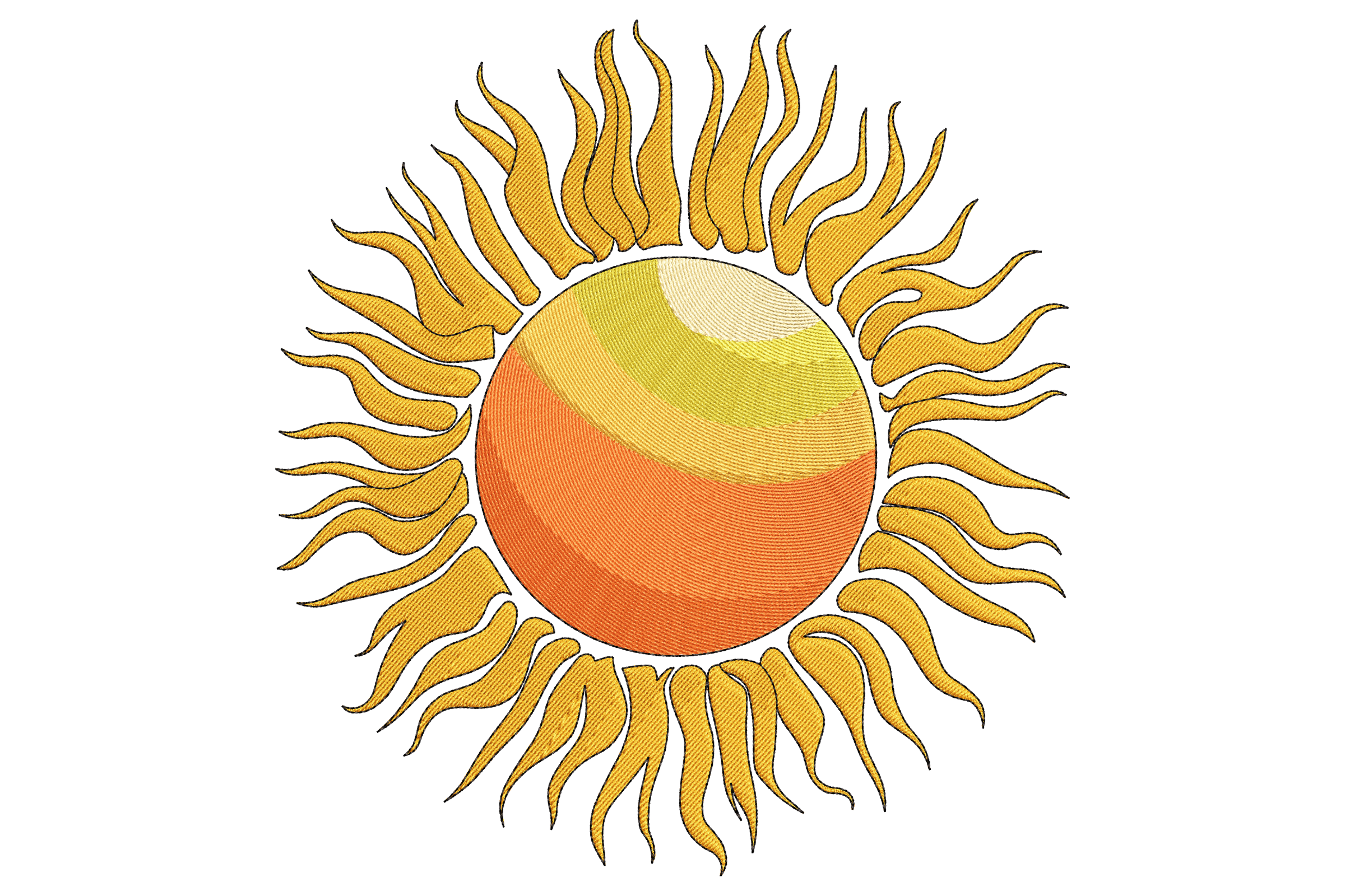 Radiant Sun Embroidery Design