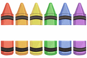 Rainbow Crayon Embroidery Design