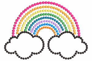 Rainbow and Clouds Machine Embroidery Design