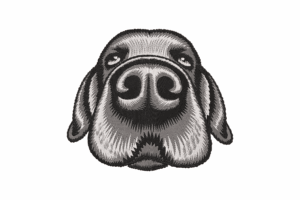 Realistic Dog Nose Embroidery Design