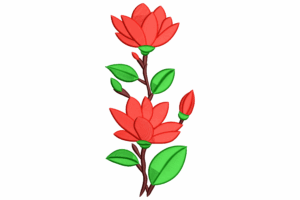 Red Floral Vine Embroidery Design
