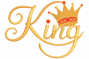 Regal King Text Embroidery Design