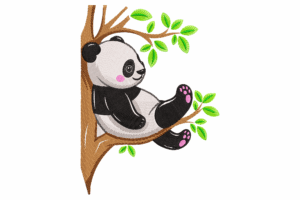 Relaxing Panda Embroidery Design