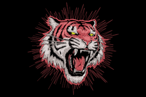 Roaring Tiger Head Embroidery Design