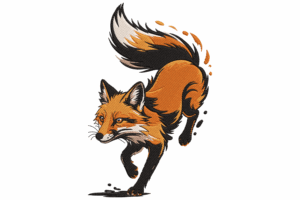 Running Fox Embroidery Design
