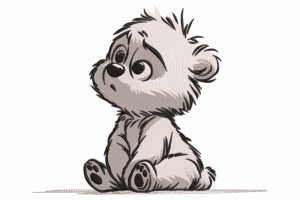 Sad Baby Bear Embroidery Design