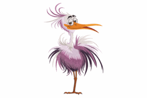 Sassy Purple Bird Embroidery Design