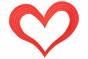 Satin Outline Heart Embroidery Design