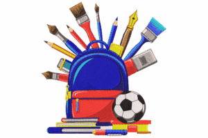 School Supplies Embroidery Design