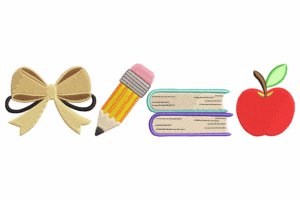 School Supply Mini Embroidery Design