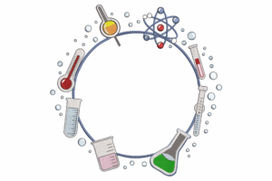 Science Lab Circle Embroidery Design