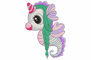Seahorse Unicorn Embroidery Design