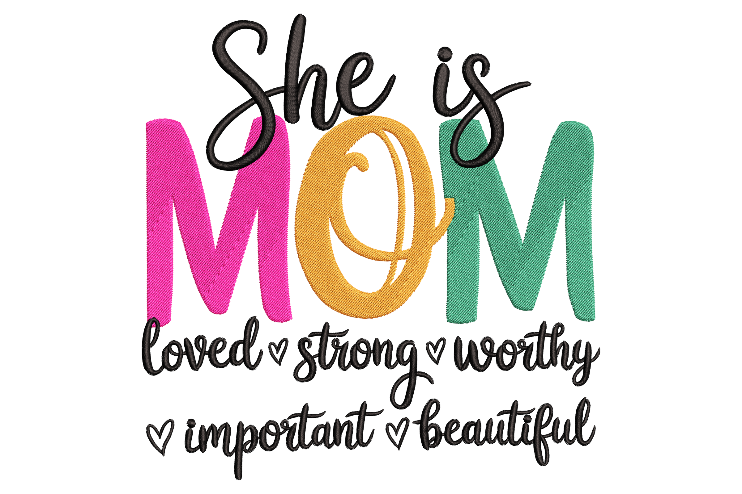 She is MOM Machine Embroidery Design