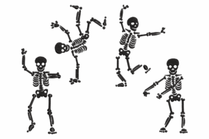 Skeleton Dance Embroidery Design