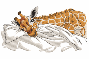Sleeping Giraffe Embroidery Design