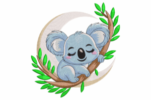 Sleeping Koala Embroidery Design